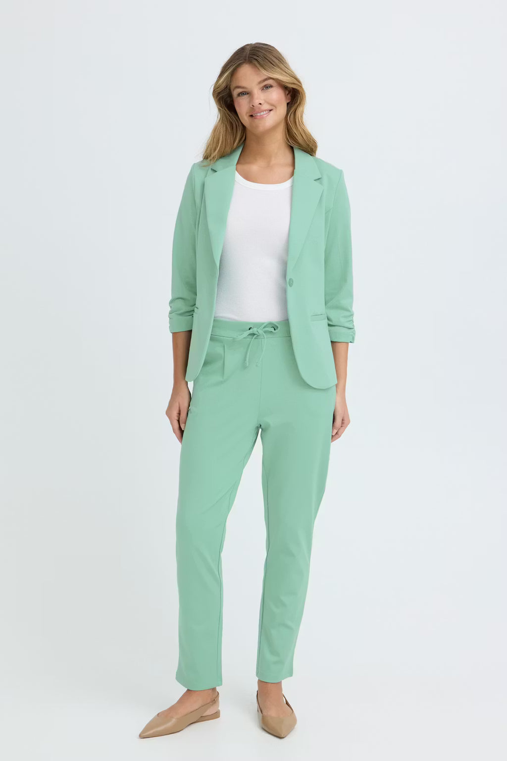 Fransa FRZASTRETCH Trousers - Crème de Menthe | Flemings Department Store