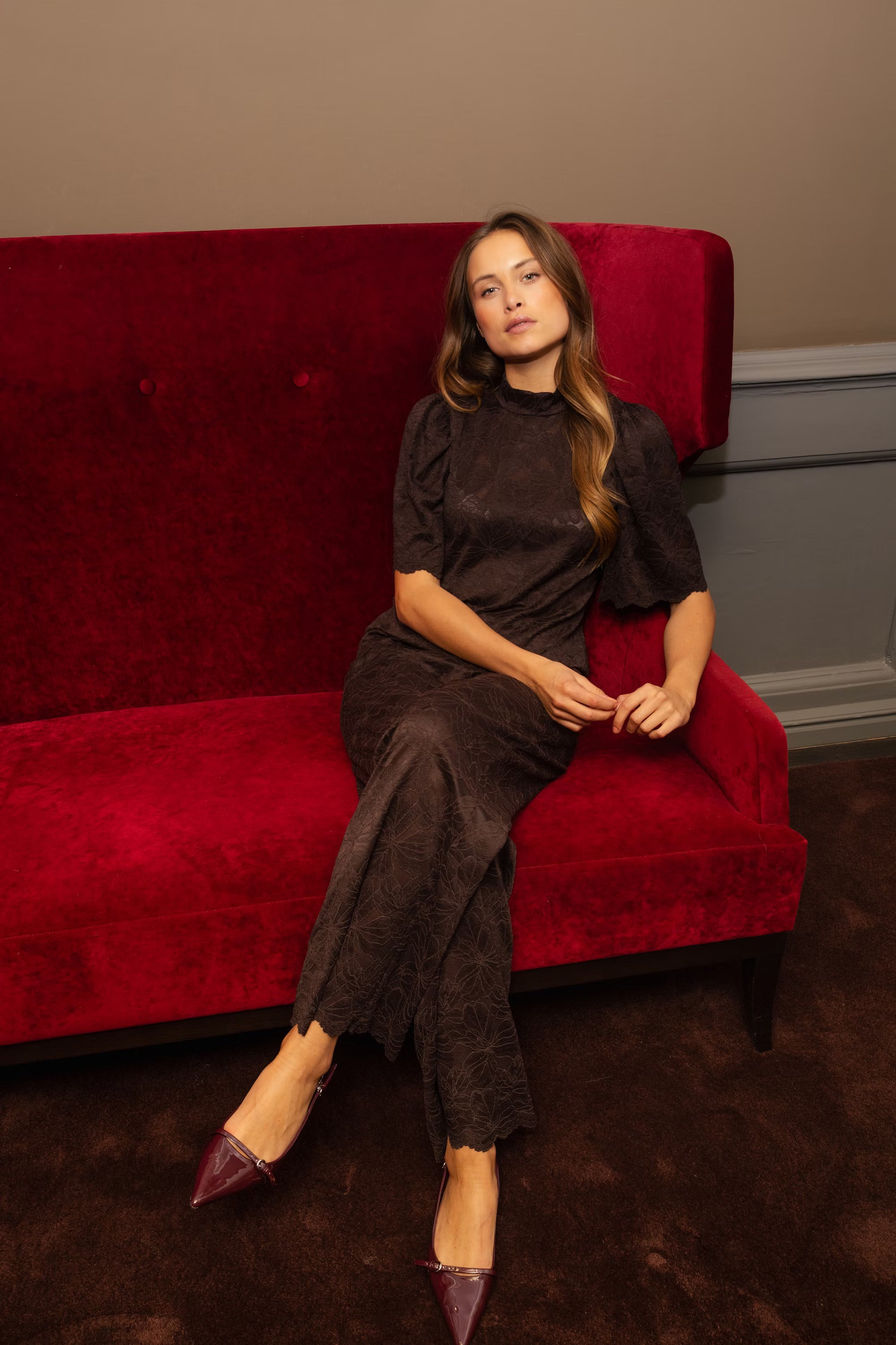 Fransa FRMIRABELLA Lace Blouse – High Neck Elegance