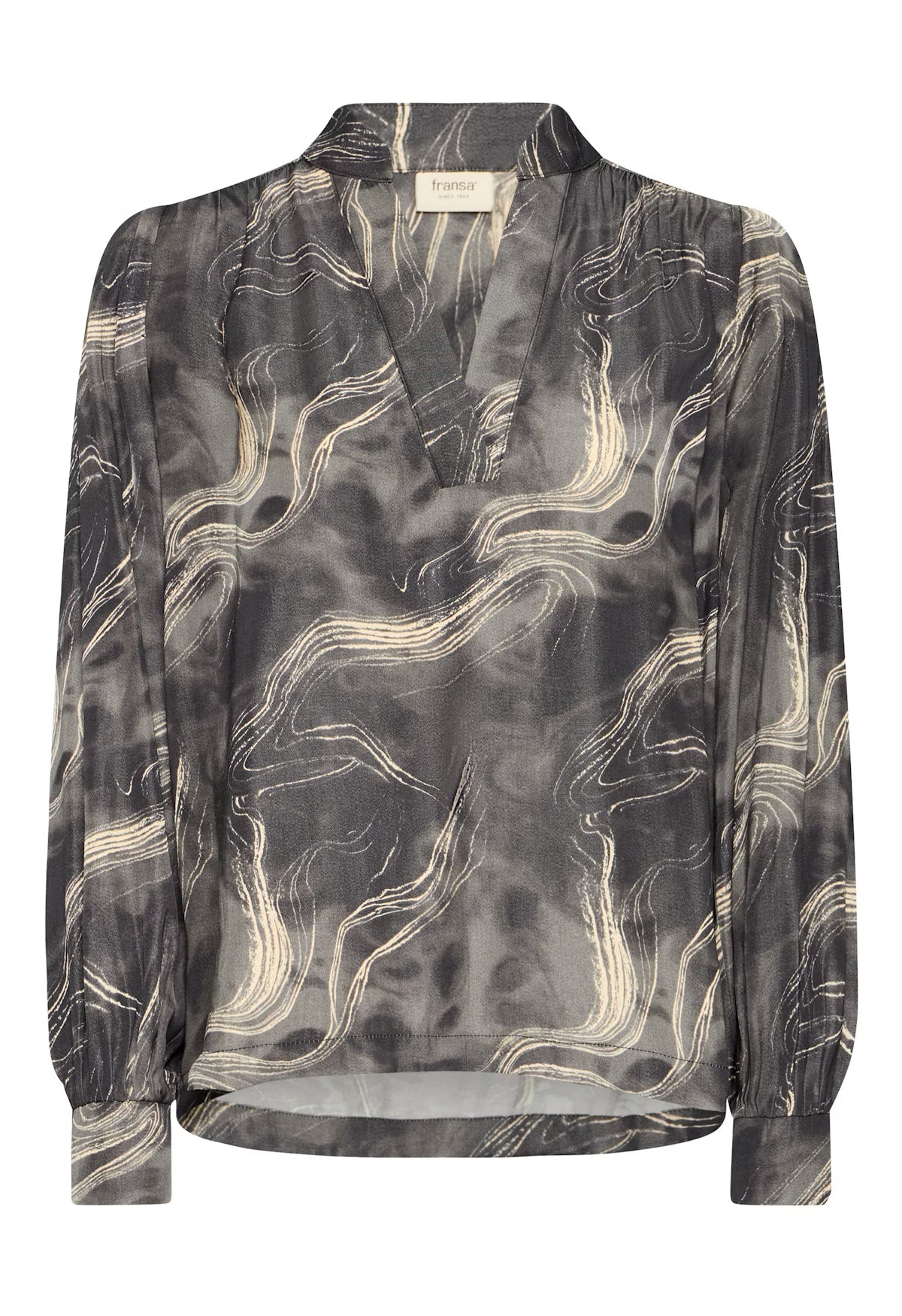 Fransa FRHATTI Blouse – Elegant V-Neck Satin Top