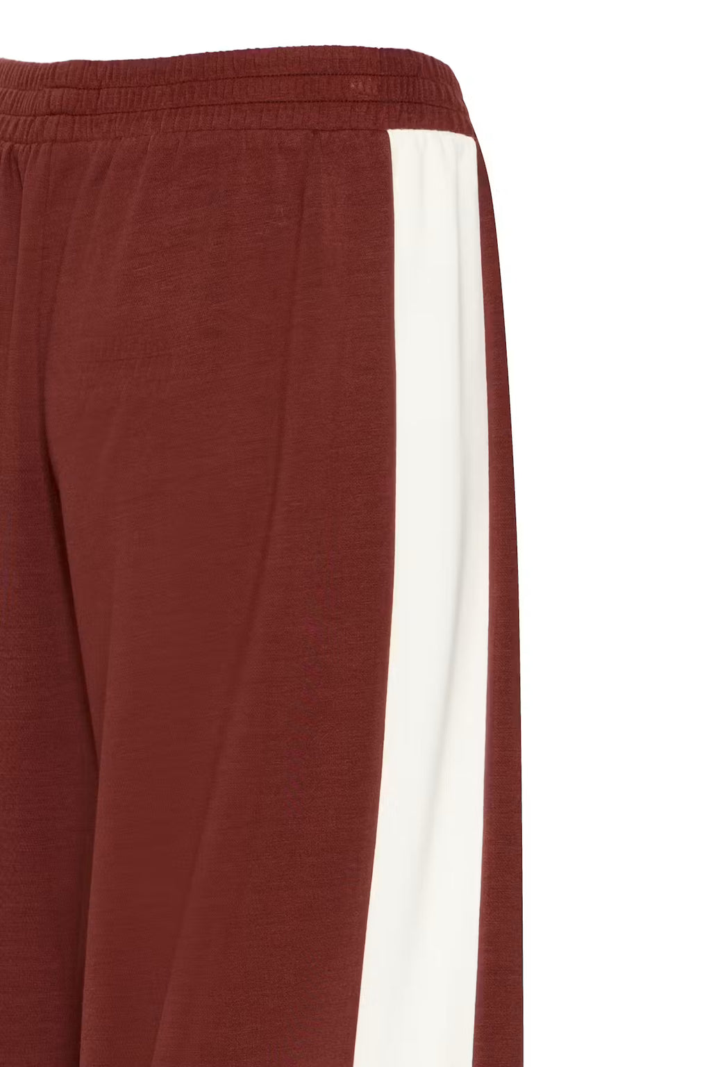 FRAURORA Trousers side stripe detail in Rum/Red