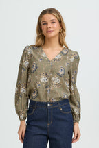 Fransa FRKALIA Blouse - Olive Floral