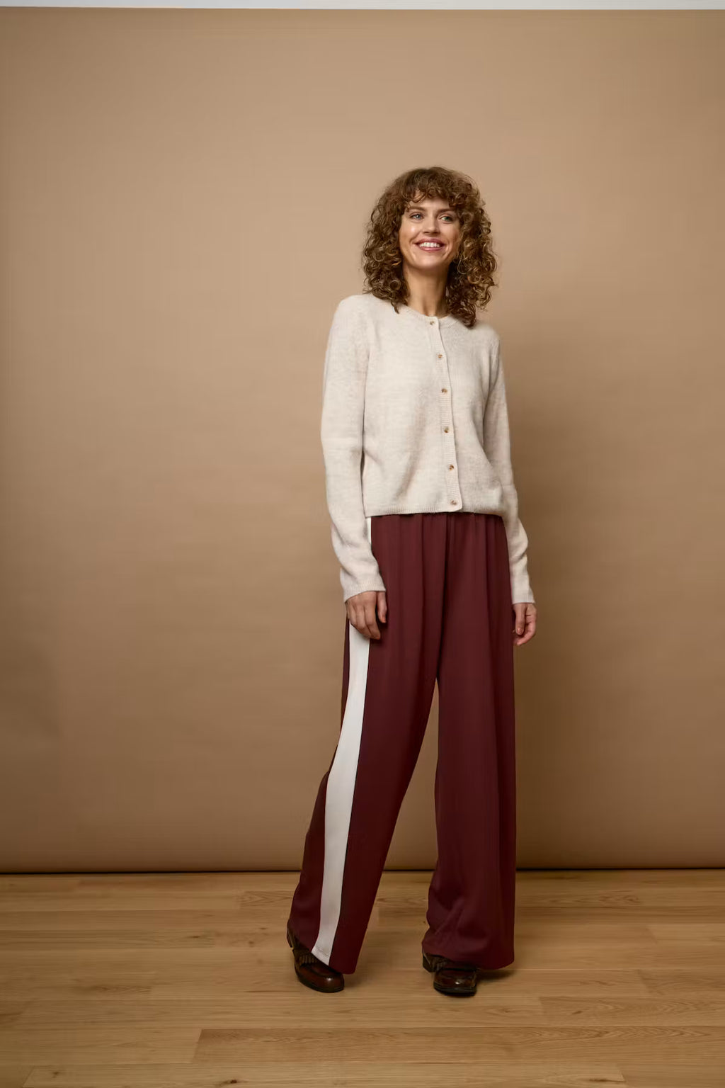 FRAURORA Trousers in Rum/Red - front full view