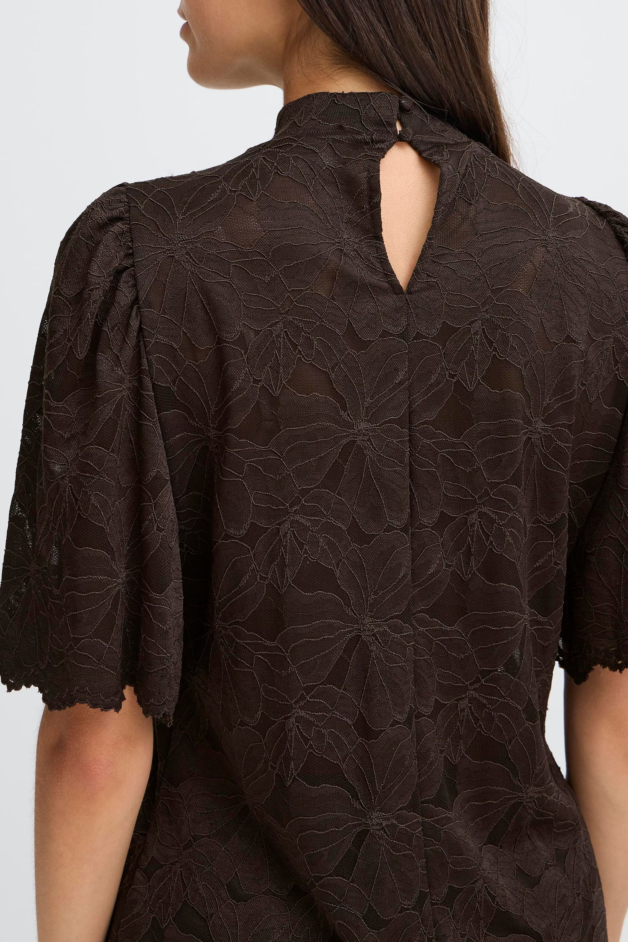 Fransa FRMIRABELLA Lace Blouse – High Neck Elegance