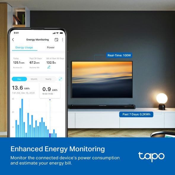 Tapo P110 Smart Wi-Fi Plug – Mini Socket with Energy Monitoring