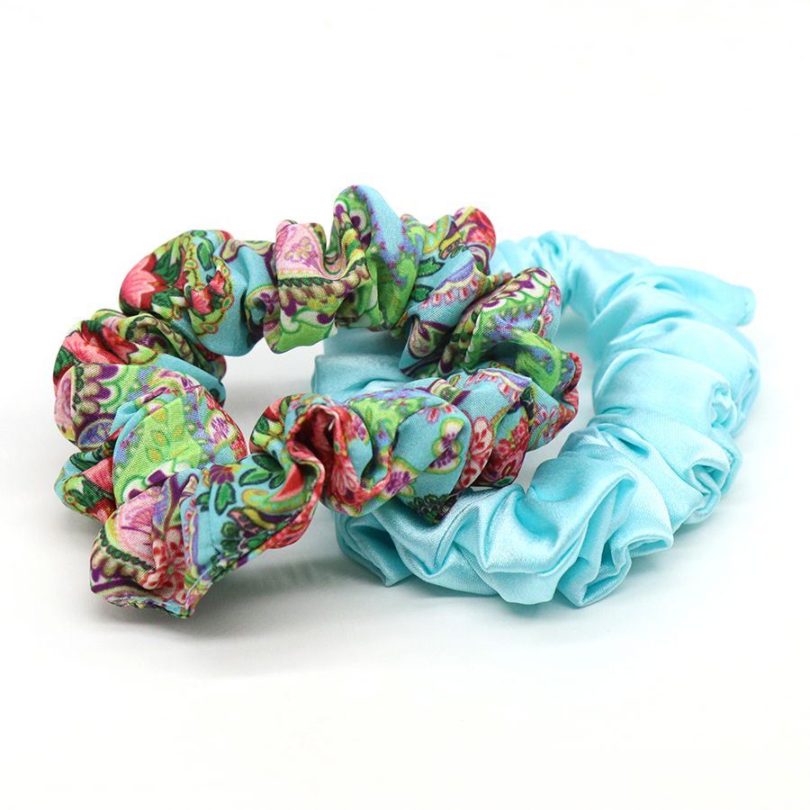 Paisley and aqua scrunchie duo - Flemings Department Store