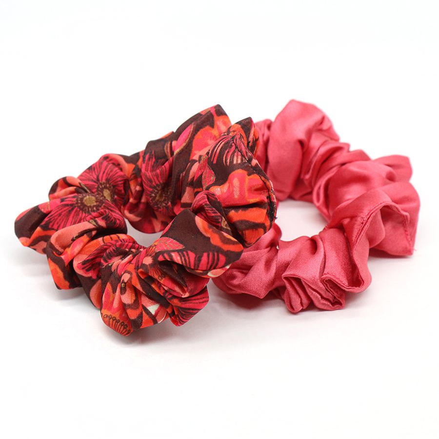 Floral and red scrunchie duo - Flemings Department Store