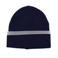 Theo Navy Men's Beanie with Grey Contrast Stripe