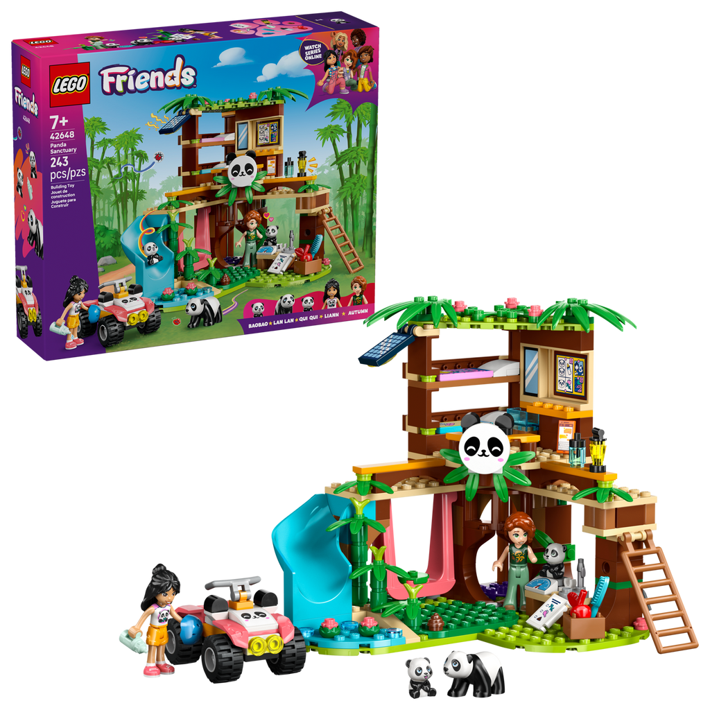 LEGO Friends jungle gym set with packaging on a white background