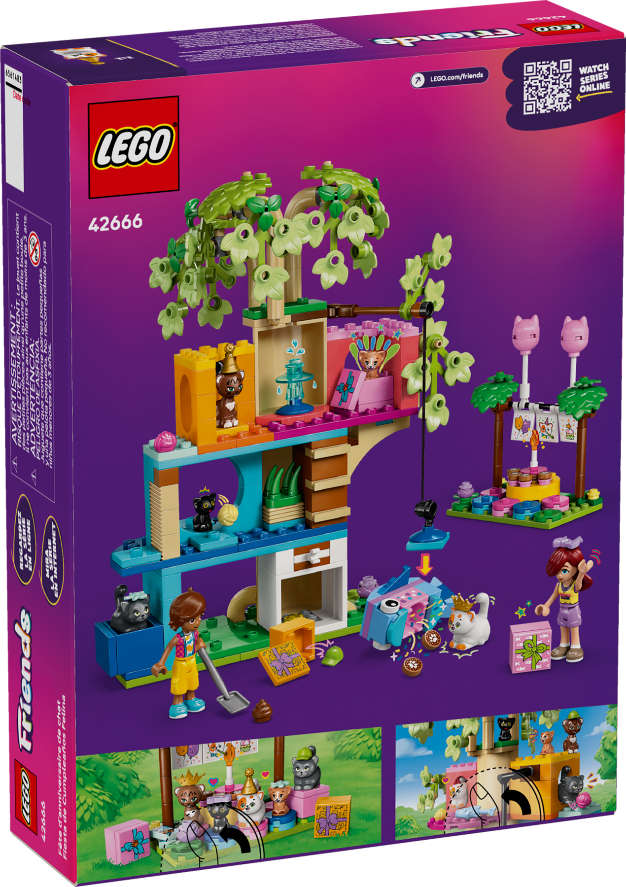 LEGO Friends set packaging with purple background