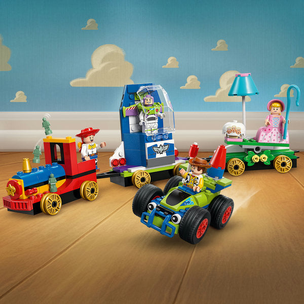 LEGO Disney & Pixar Toy Story Celebration Train & RC Car set 43264 with Woody, Jessie, Bo Peep and Buzz Lightyear, train engine, two wagons and remote‑control car