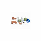 Metallic Olive Green Valtra Playset (+ Cow Feeder + Bale Lifter)