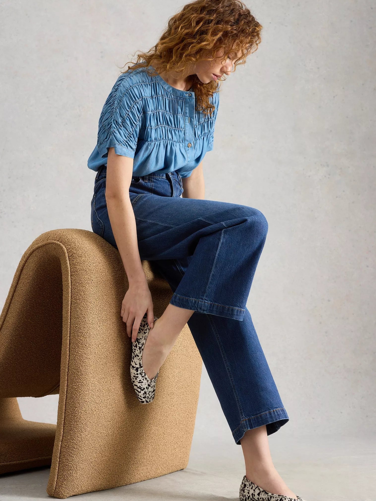 White Stuff - Tia Cropped Wide Leg Jean – Dark Denim