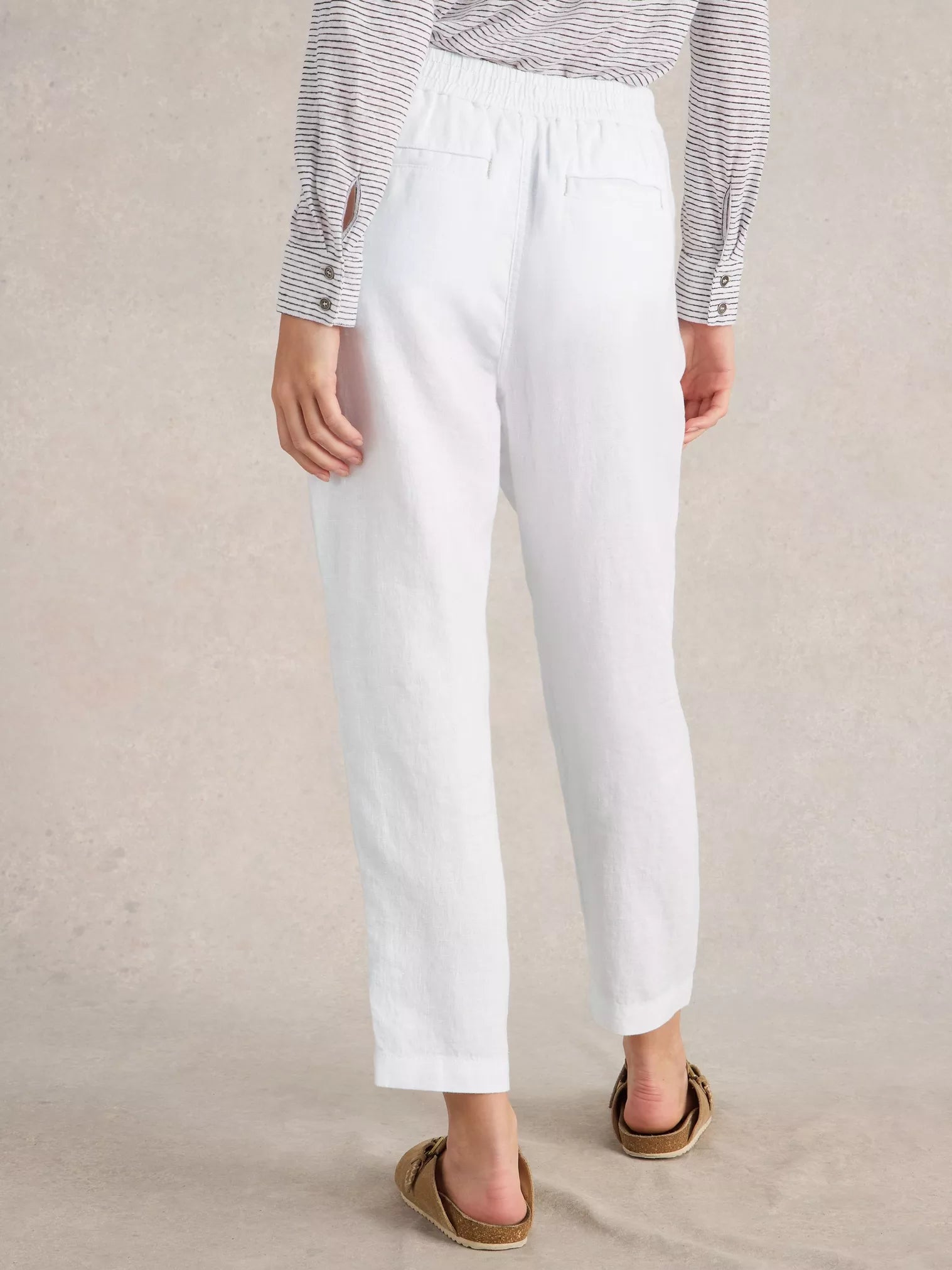 Rowena Linen Trousers – Brilliant White | Women’s Linen Trousers
