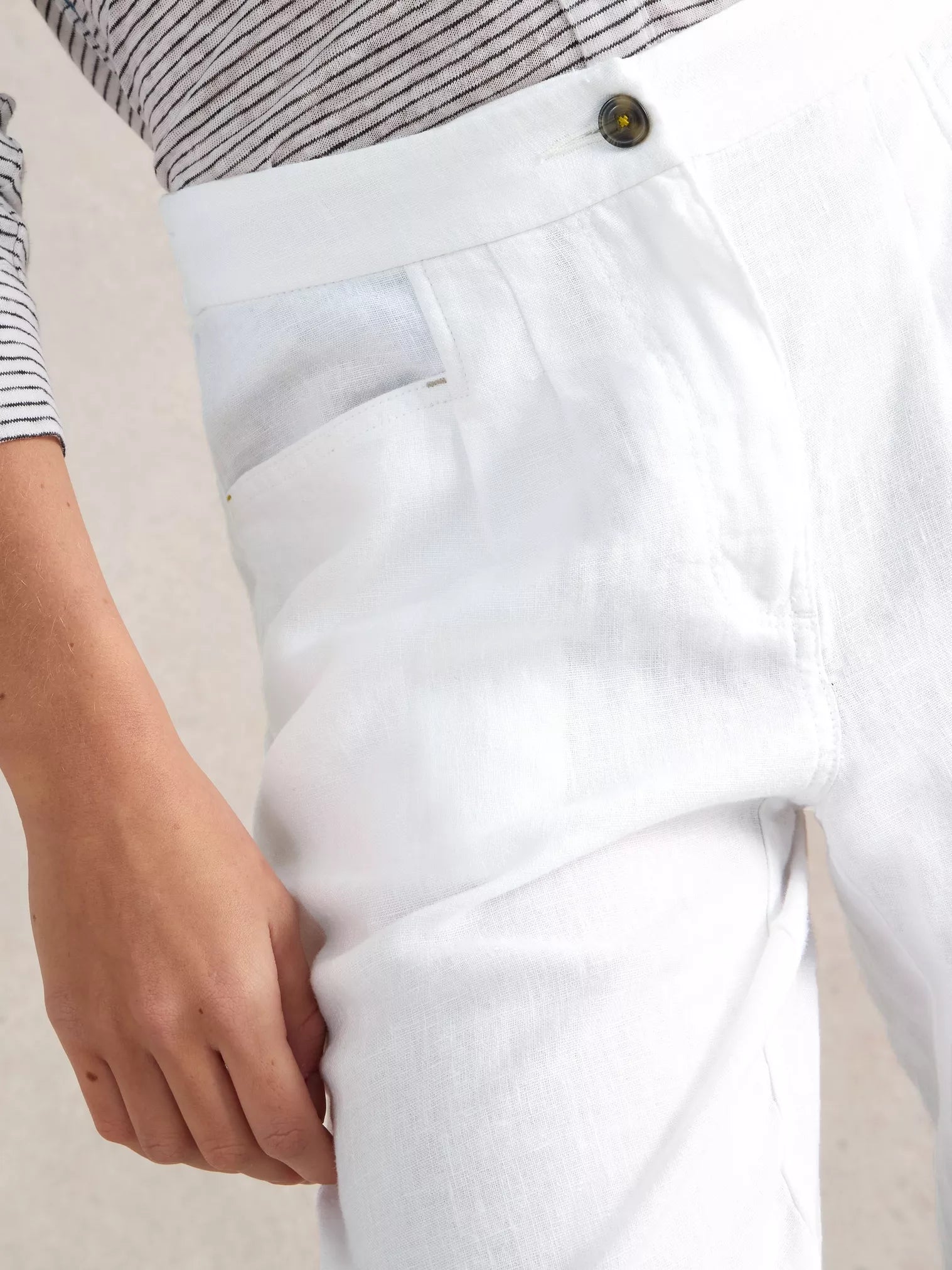Rowena Linen Trousers – Brilliant White | Women’s Linen Trousers