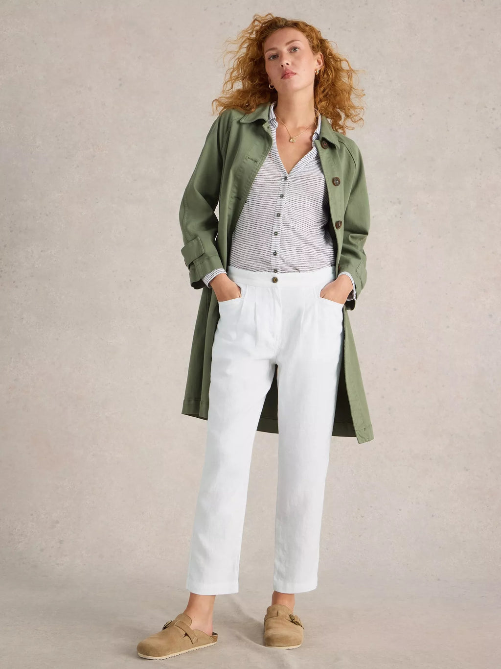 Rowena Linen Trousers – Brilliant White | Women’s Linen Trousers