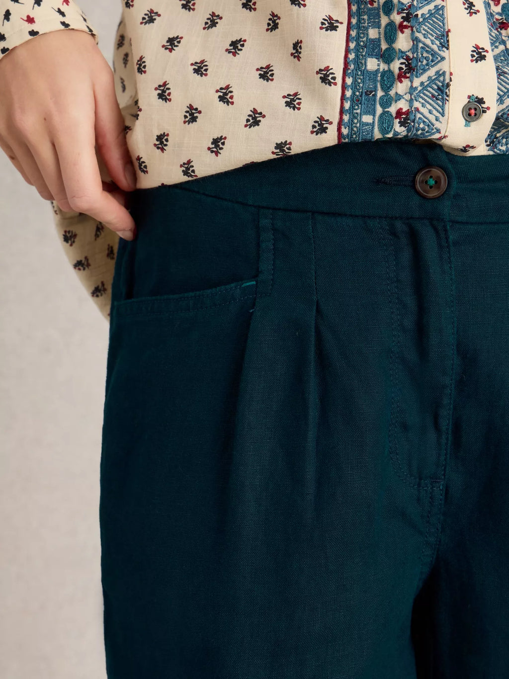 Rowena Linen Trousers – Dark Navy | Women’s Linen Trousers