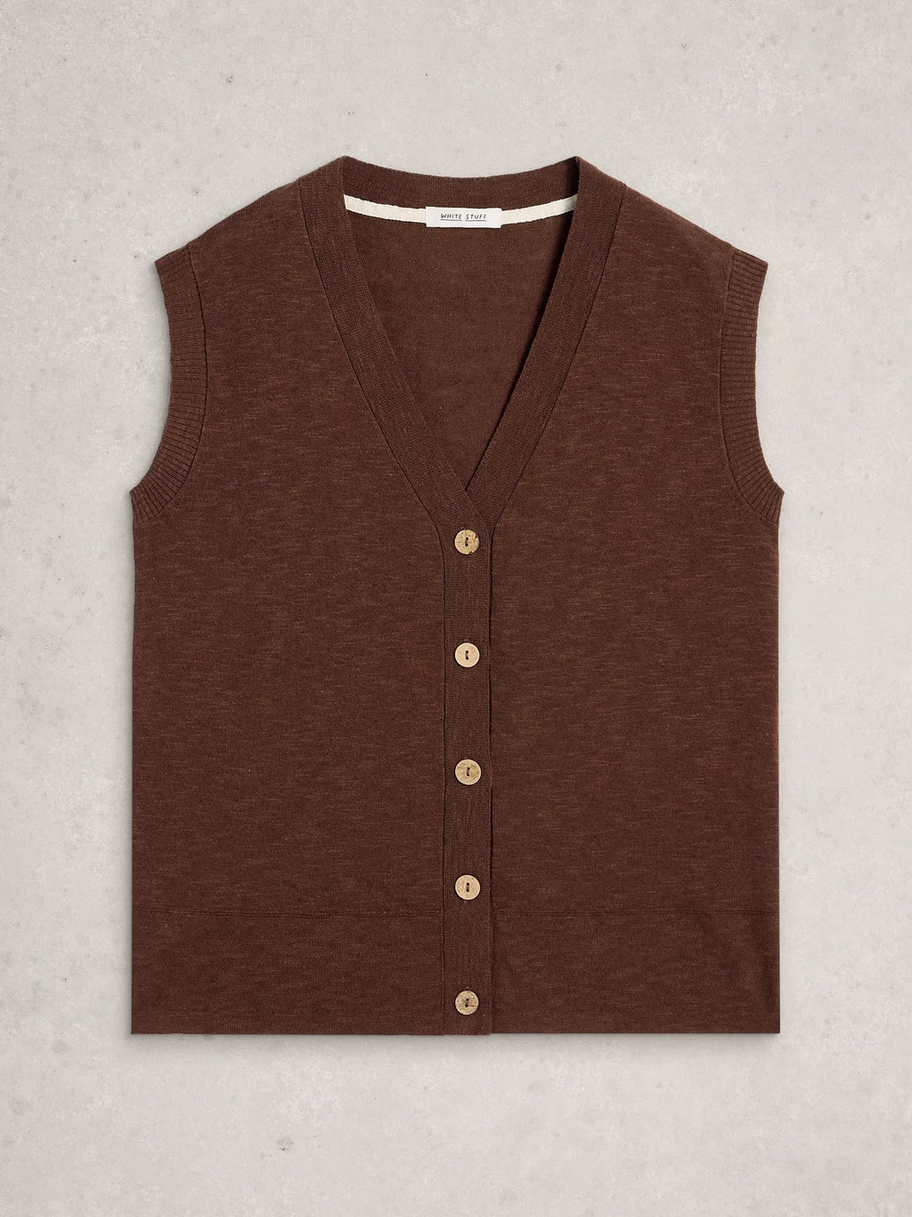 White Stuff Nova Linen Blend Tank – Dark Brown
