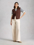 White Stuff Nova Linen Blend Tank – Dark Brown