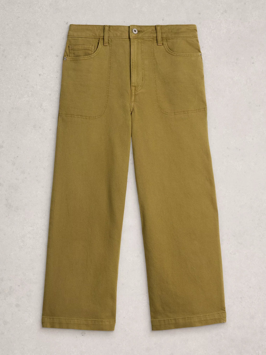 White Stuff - Crop Tia Wide Leg Jean – Khaki Green