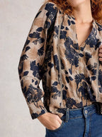 White Stuff Paloma Notch Neck Top – Embroidered Viscose Blouse