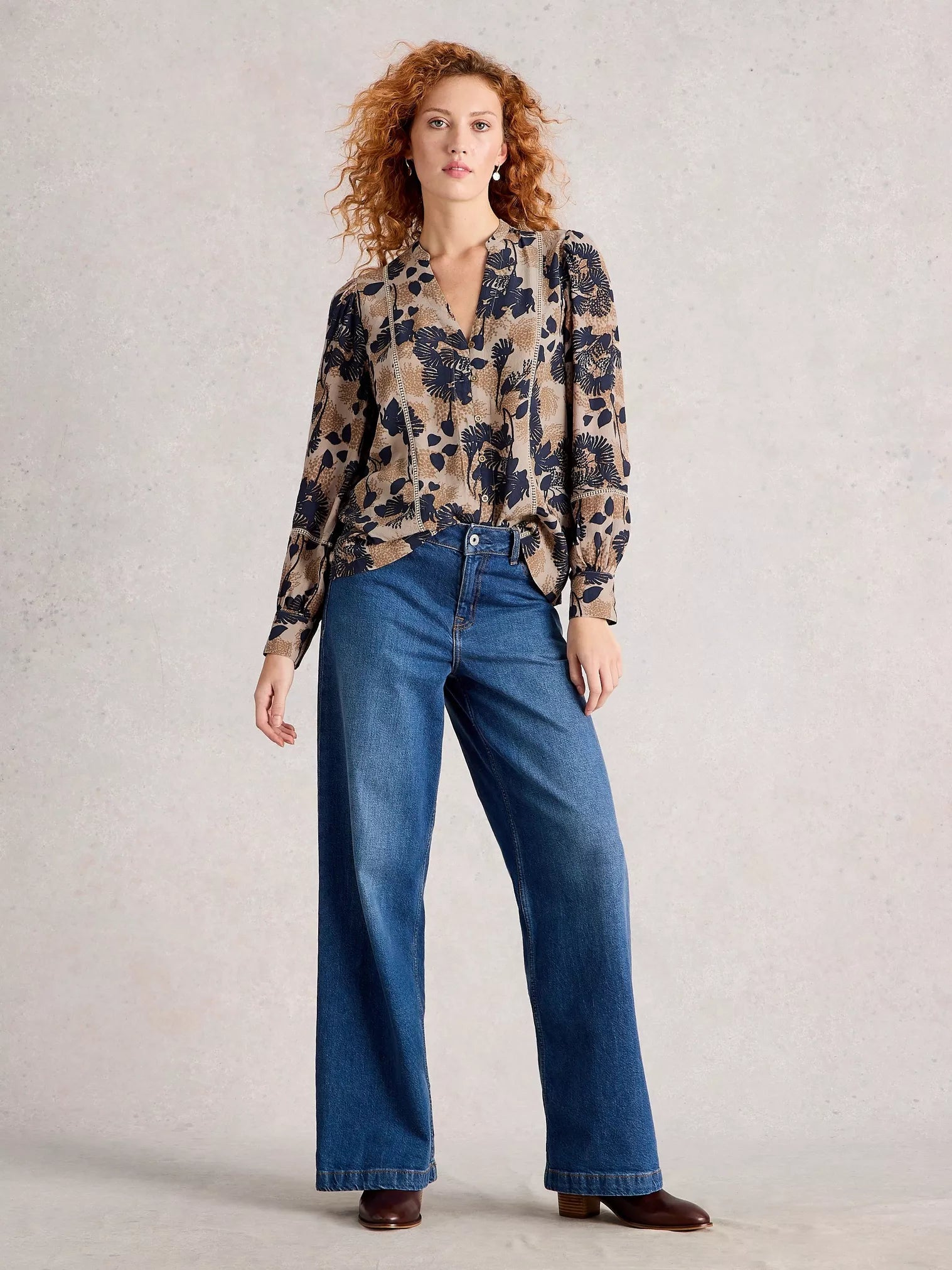 White Stuff Paloma Notch Neck Top – Embroidered Viscose Blouse