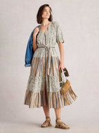 White Stuff - Clementine Floral Stripe Midi Dress