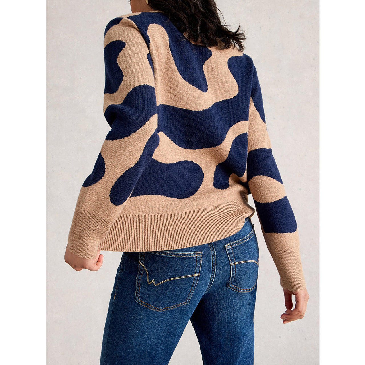 White Stuff Katie Abstract Jumper - Natural Multi Knit