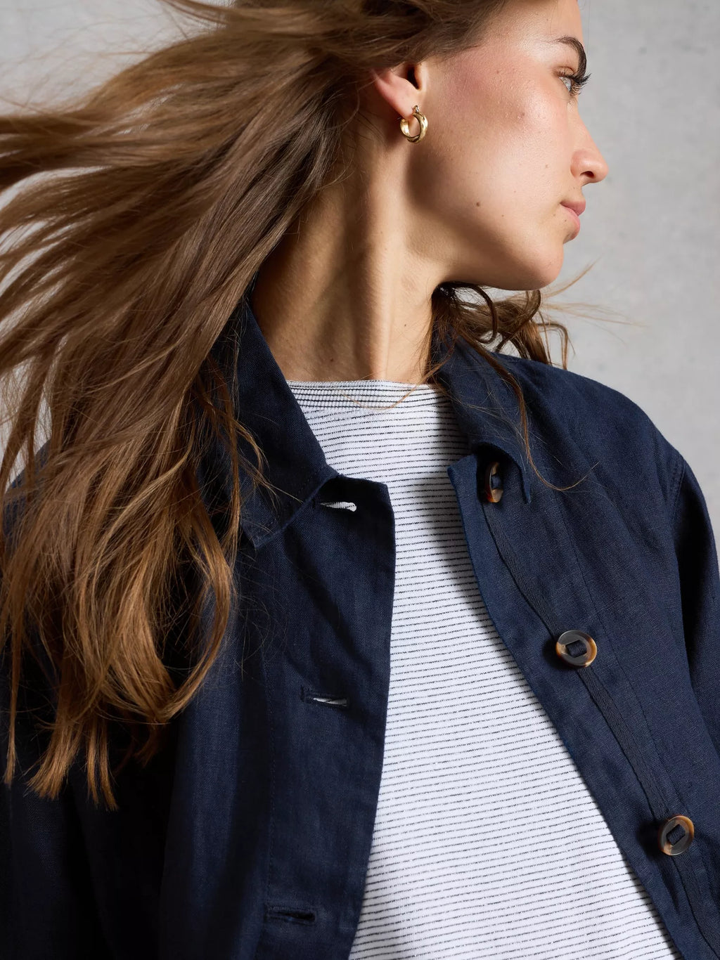 Isabel Linen Jacket – Dark Navy | Women’s Lightweight Jacket