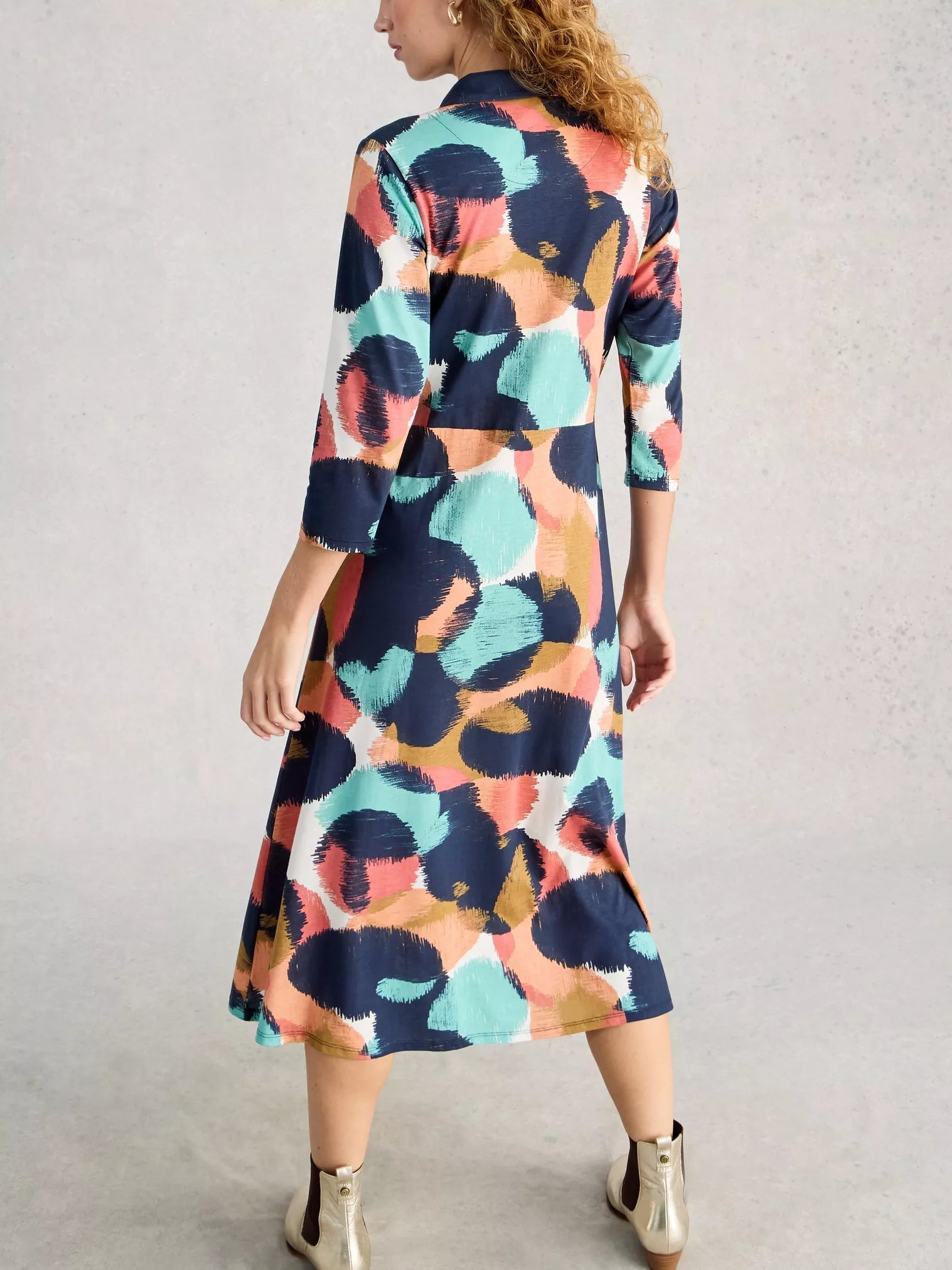 White Stuff Rua Jersey Midi Shirt Dress | Organic Cotton & Modal