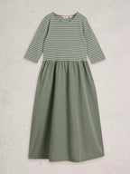 White Stuff Shay Jersey Mix Dress | Organic Cotton with Pockets