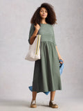 White Stuff Shay Jersey Mix Dress | Organic Cotton with Pockets