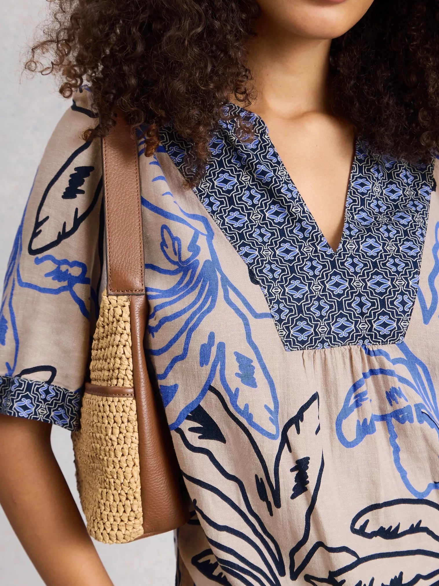 Ash Linen Blend Notch Neck Top – Natural | Women’s Summer Top