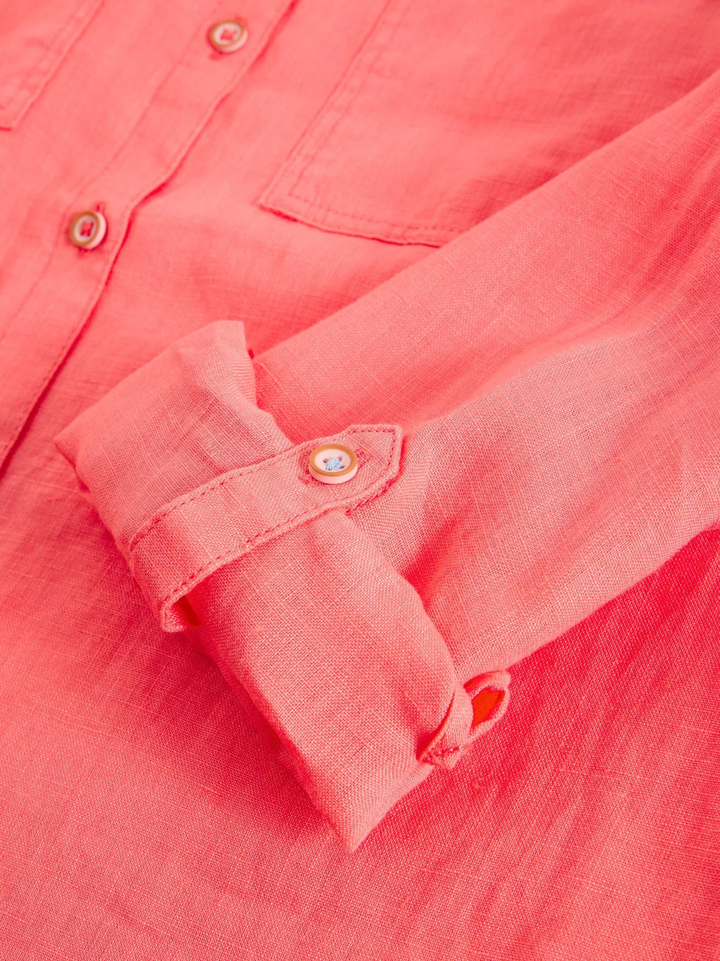 Sophie Linen Shirt – Mid Coral | Women’s Linen Shirt