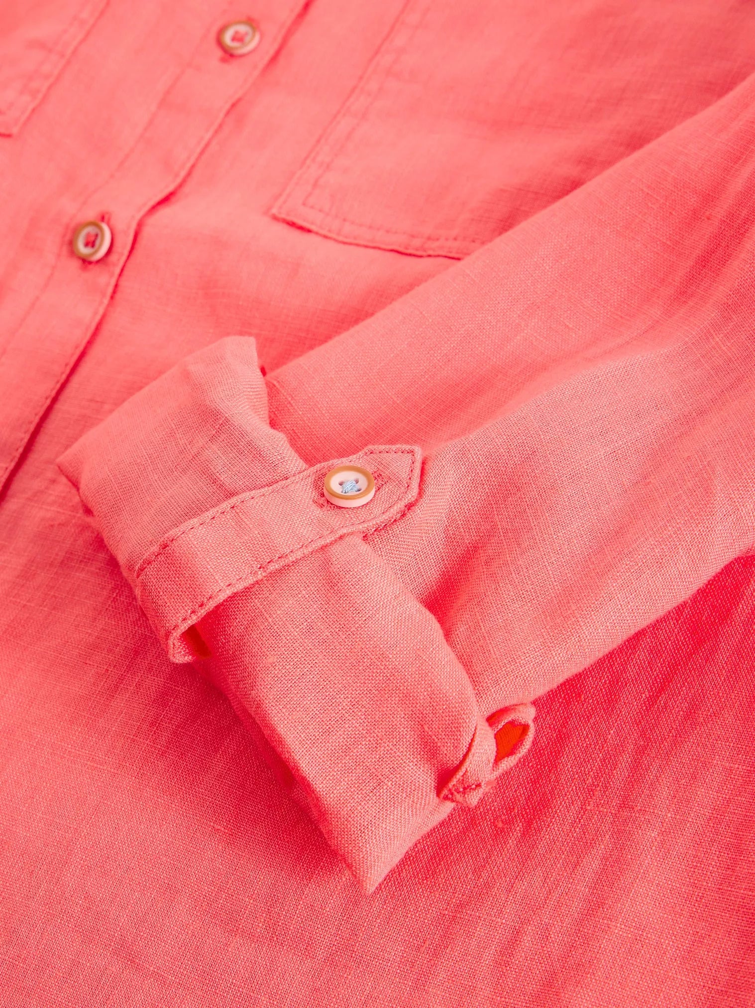 Sophie Linen Shirt – Mid Coral | Women’s Linen Shirt