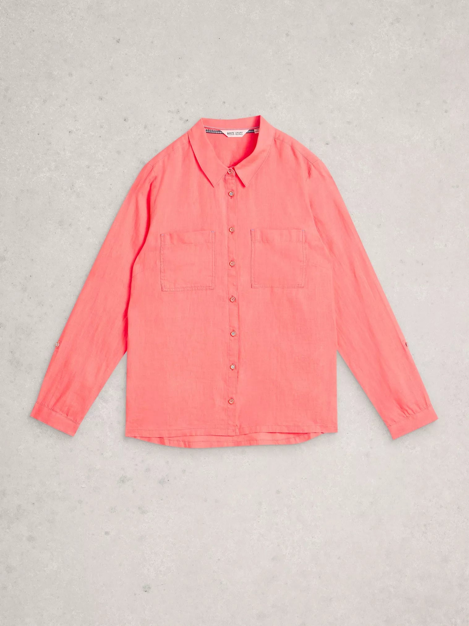 Sophie Linen Shirt – Mid Coral | Women’s Linen Shirt