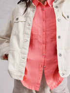 Sophie Linen Shirt – Mid Coral | Women’s Linen Shirt