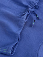 Nicole Linen Blend Notch Neck Top – Bright Blue | Women’s Summer Top