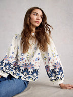 White Stuff Lana Top | 100% Organic Cotton Artistic Print