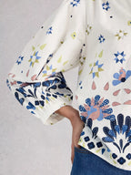 White Stuff Lana Top | 100% Organic Cotton Artistic Print