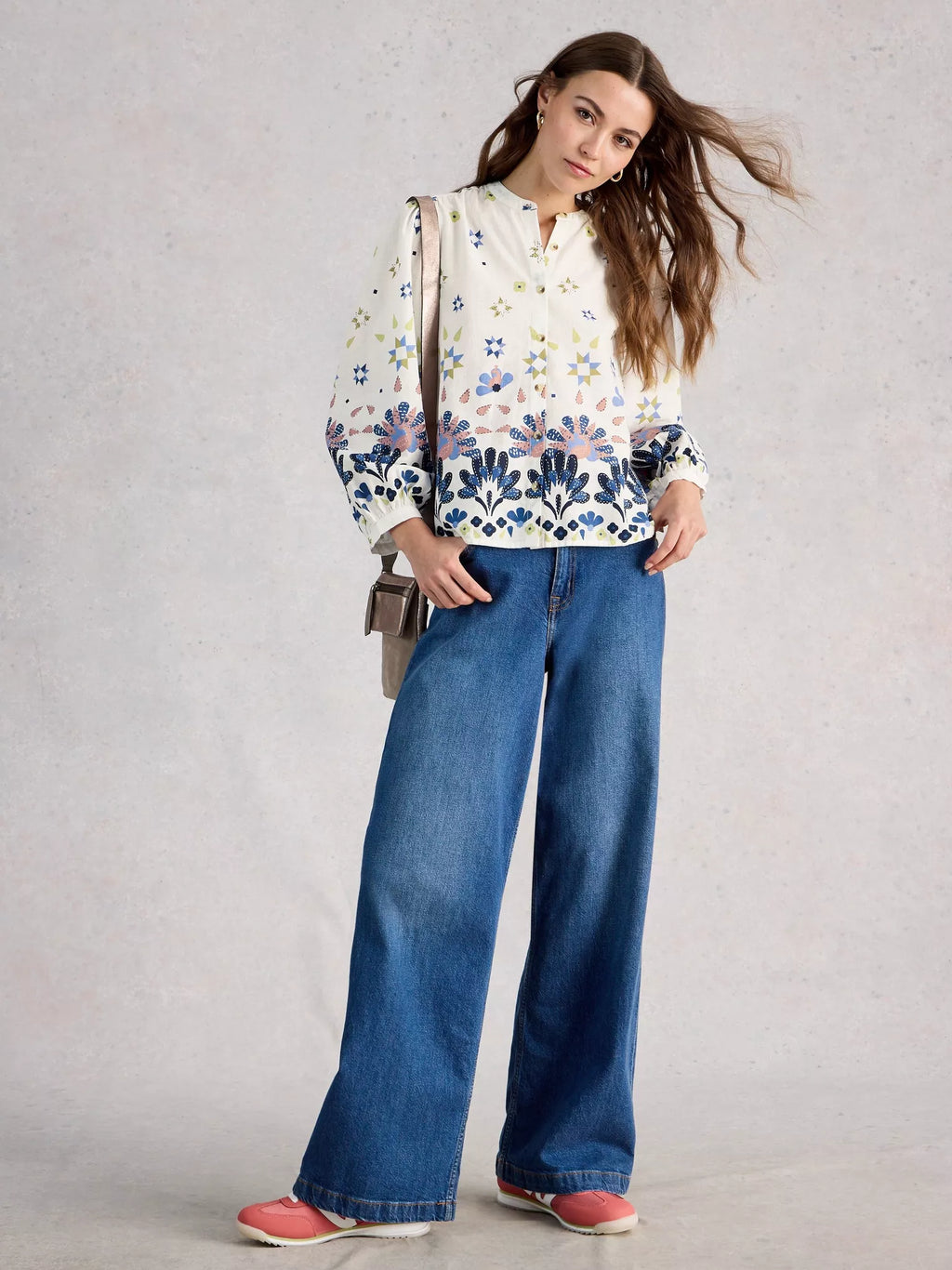 White Stuff Lana Top | 100% Organic Cotton Artistic Print