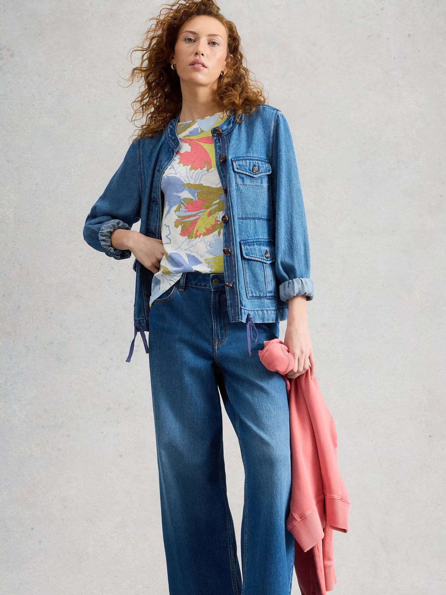 Abbie Crew Neck Print Tee – Ivory | Women’s Casual T-Shirt