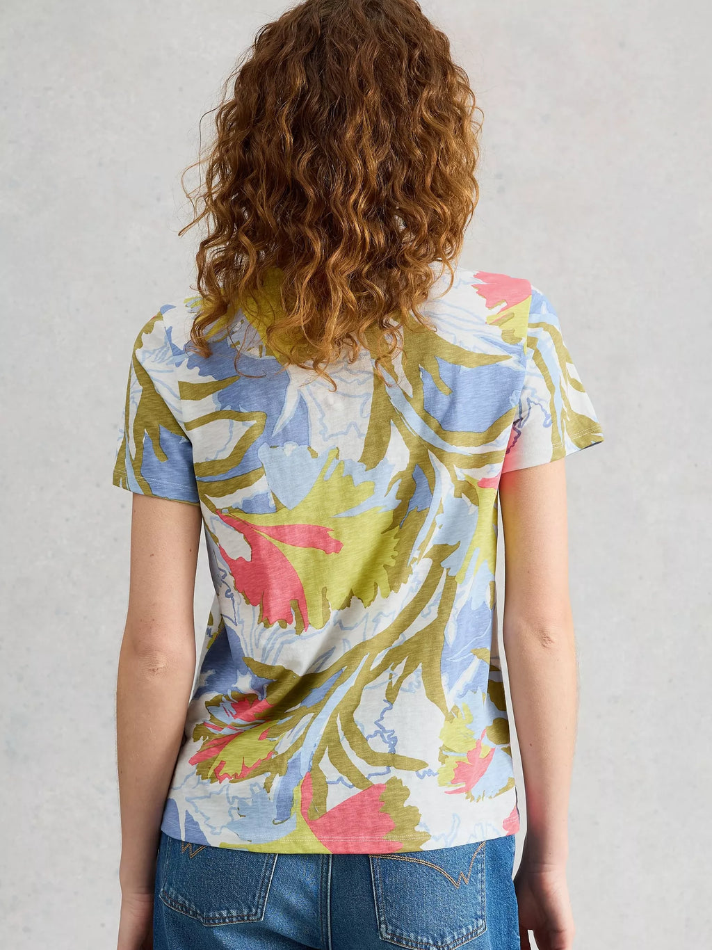 Abbie Crew Neck Print Tee – Ivory | Women’s Casual T-Shirt