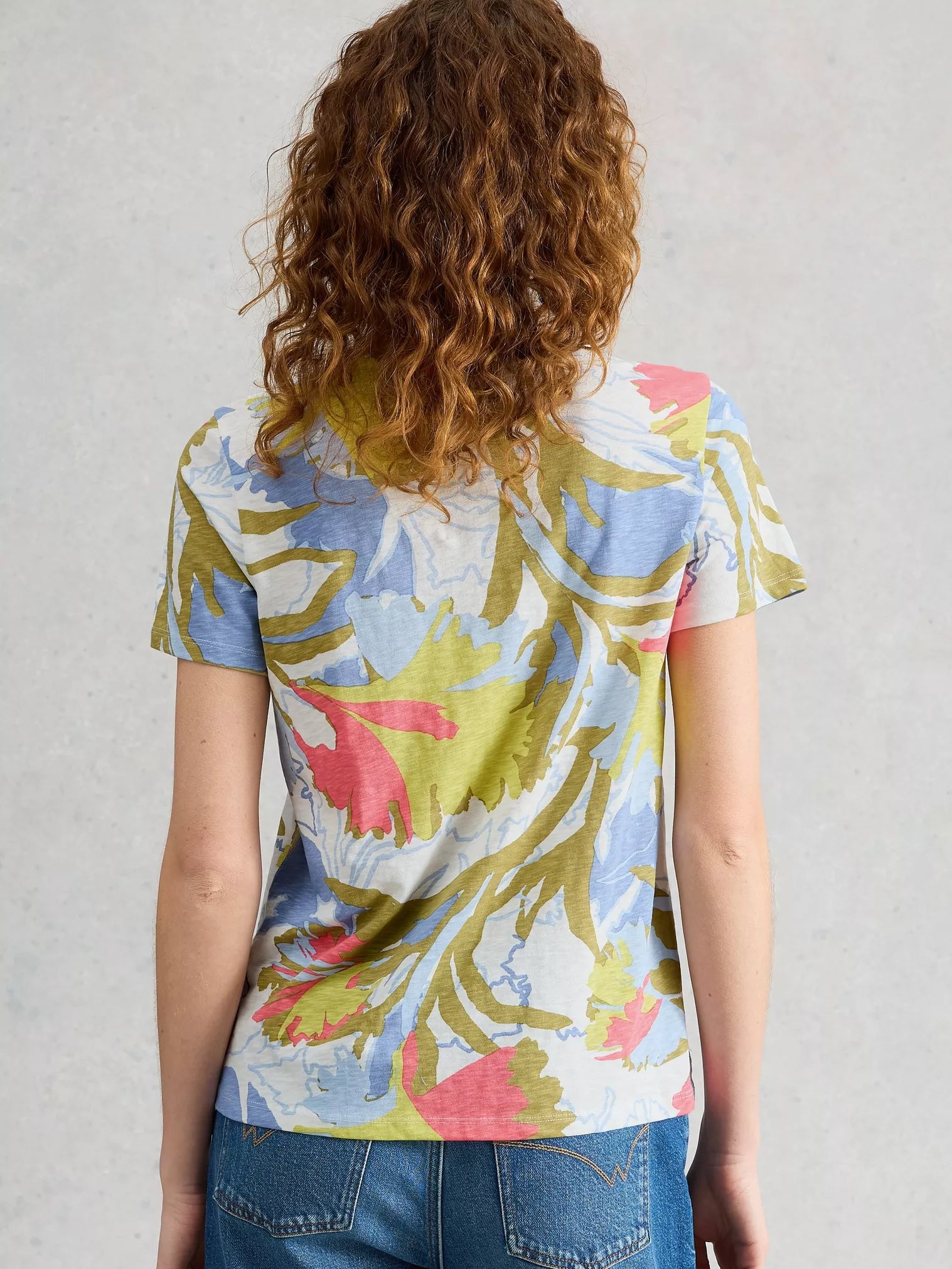 Abbie Crew Neck Print Tee – Ivory | Women’s Casual T-Shirt