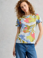 Abbie Crew Neck Print Tee – Ivory | Women’s Casual T-Shirt