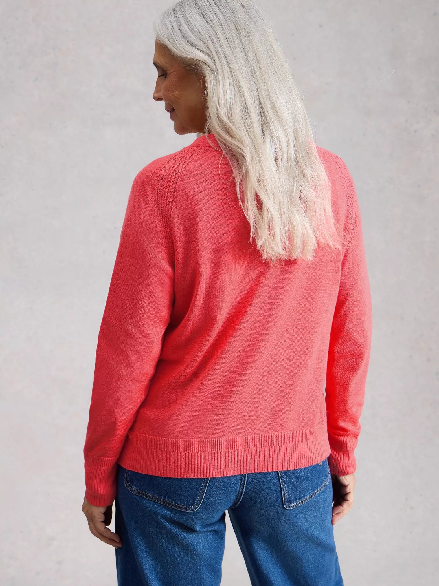 Lulu Crew Neck Cardigan – Bright Pink | Women’s Cardigan
