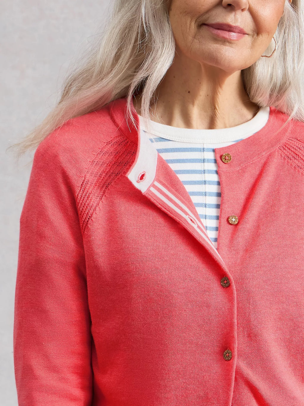 Lulu Crew Neck Cardigan – Bright Pink | Women’s Cardigan