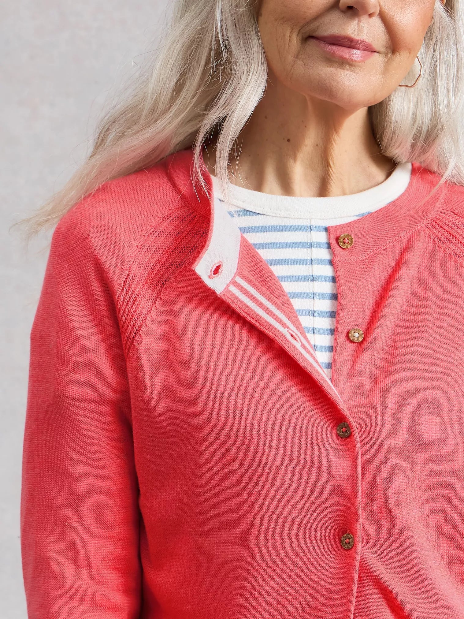 Lulu Crew Neck Cardigan – Bright Pink | Women’s Cardigan