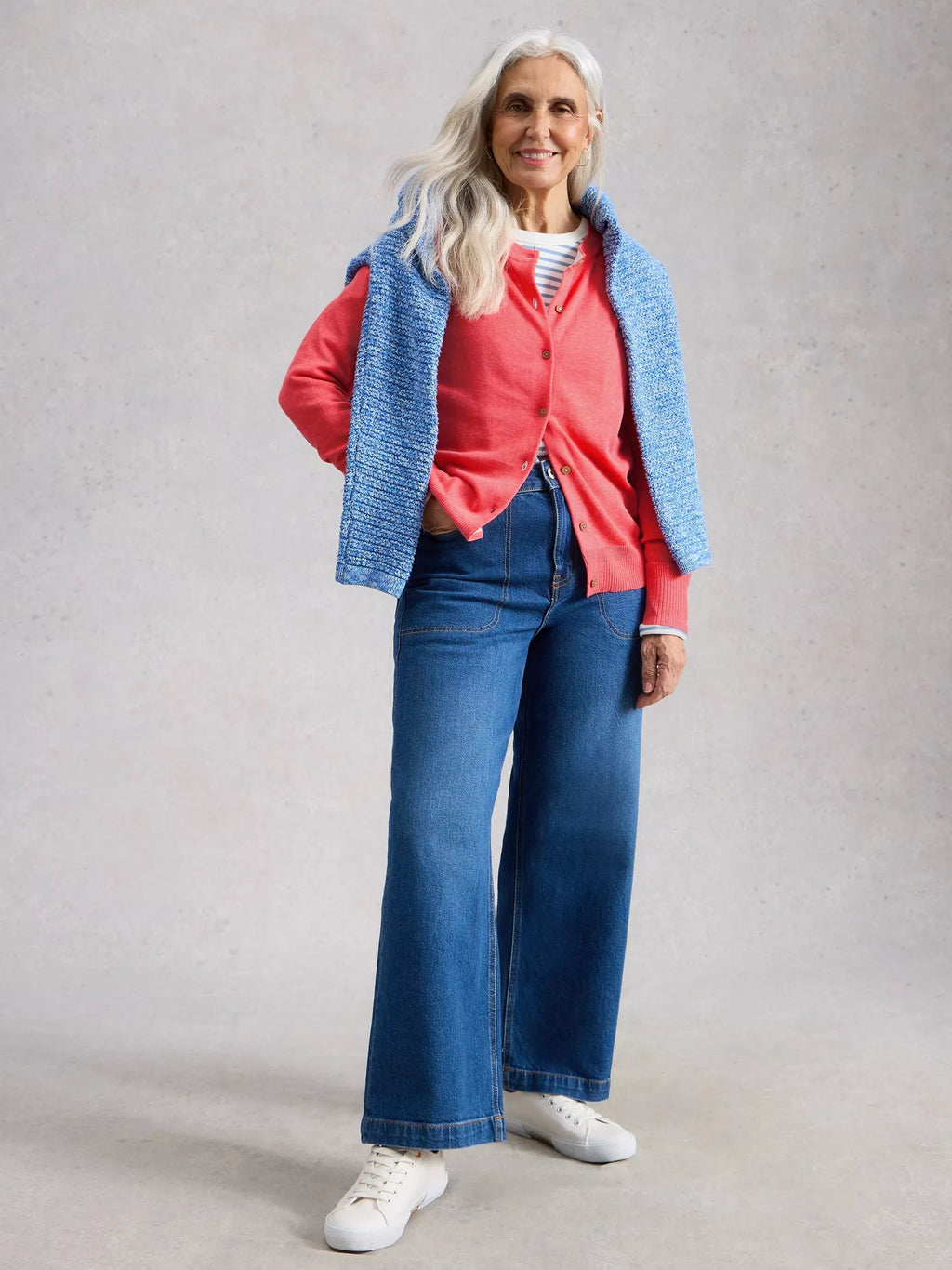 Lulu Crew Neck Cardigan – Bright Pink | Women’s Cardigan