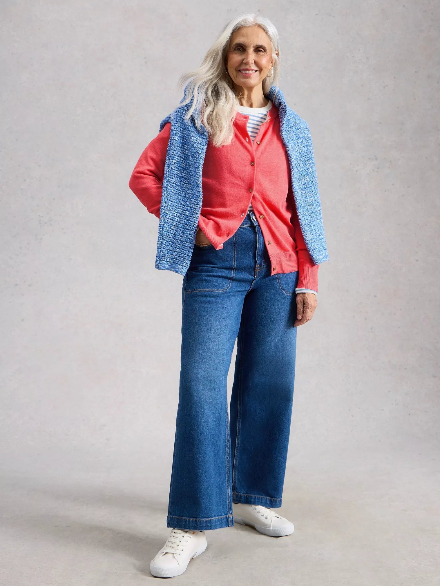 Lulu Crew Neck Cardigan – Bright Pink | Women’s Cardigan