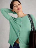 Lulu Crew Neck Cardigan | 100% Organic Cotton | White Stuff